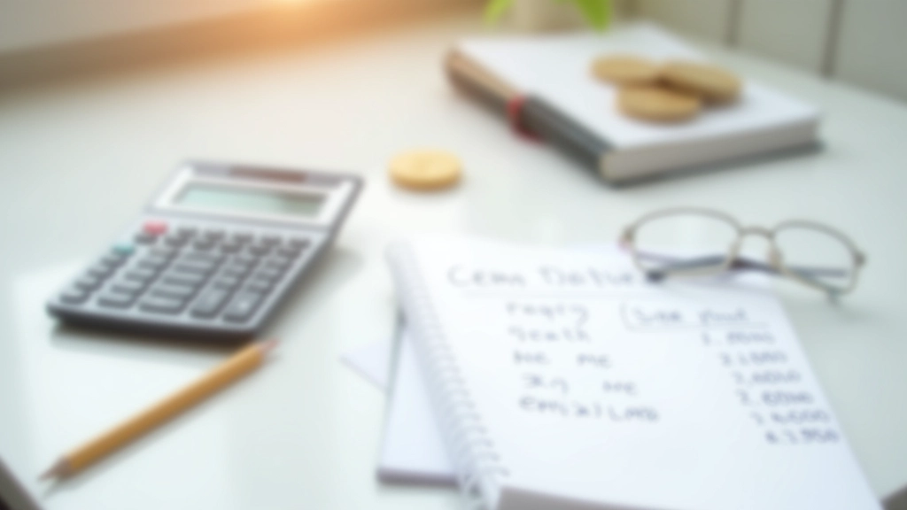Cálculo de gastos mensuales: calculadora, lápiz, papel con números y gráficos de presupuesto familiar anotados a mano