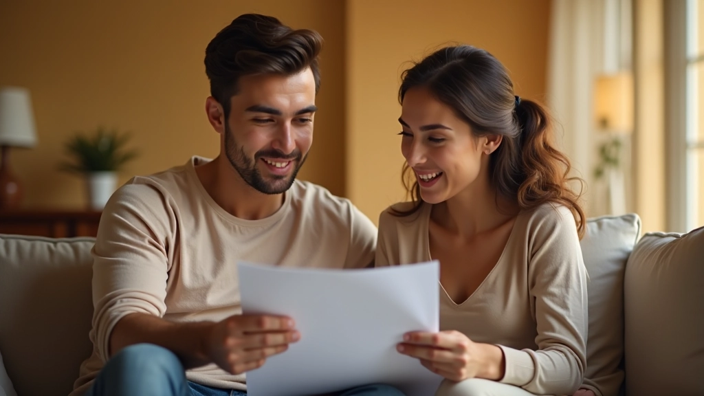 Pareja planificando el futuro financiero de su familia